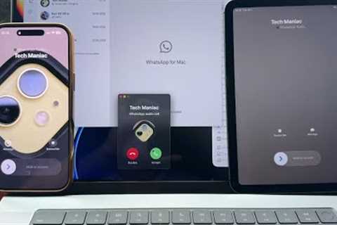 iPhone, iPad, MacBook Pro WhatsApp Incoming Call on Ugreen Aluminum Rotatable Laptop Stand + My Cat
